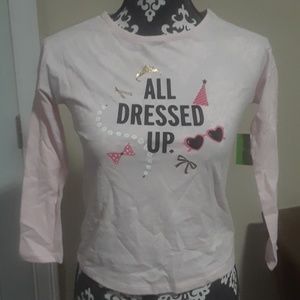 Kate Spade satin slipper, long sleeve shirt.